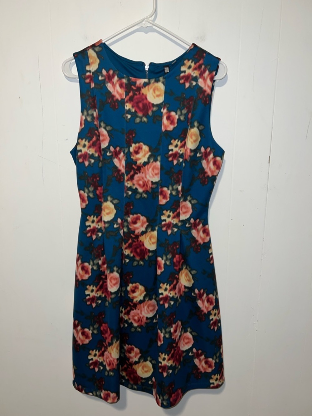 Kut from the Kloth Teal Floral Sleeveless Mini Dress Size 10 0416262